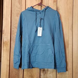 California Shirt Stitch Fix Long Sleeve Henley Sweatshirt Hoodie, Small, Green